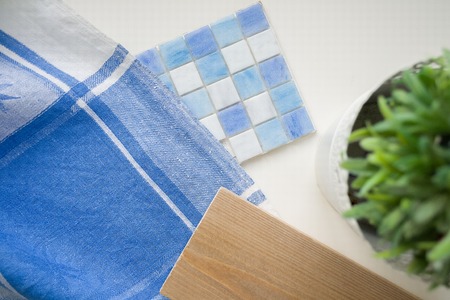 Layout of samples of materials, selection of materials
