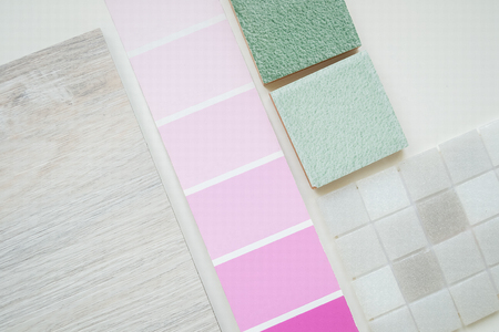 Layout of samples of materials, selection of materials