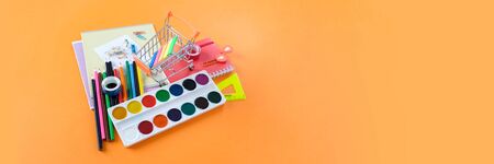 Stationery in the shape of a heart. Back to school concept