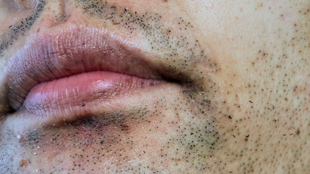 Japanese man with a beardの写真素材