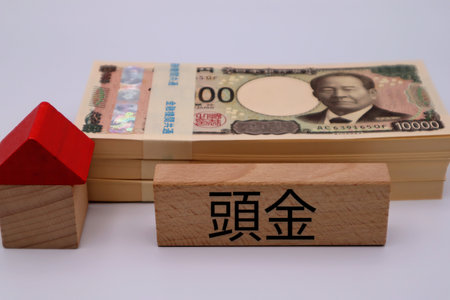 Imagine a down payment for buying a houseの写真素材