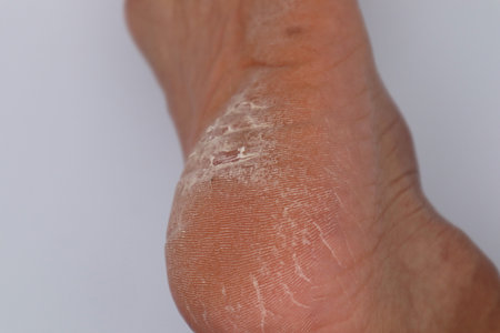 Close-up of dry heels