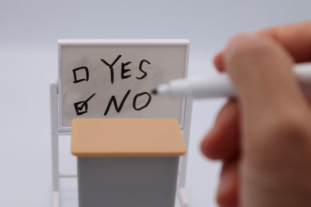 People who choose NOの写真素材