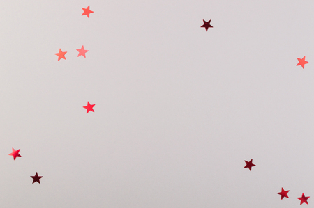 Paper flat composition with stars on the grey background for holiday.の写真素材