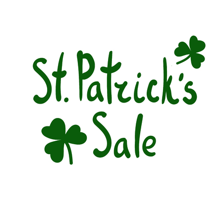 St.Patrick's Day sale green lettering vector illustration.のイラスト素材