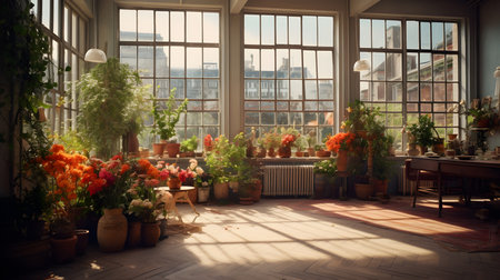 Vintage Elegance Meets Modern Comfort: Cozy Living in Style. Generative AIの素材