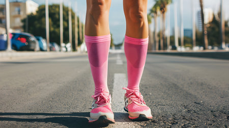 Run with Care: Runner's Lifestyle and Compression Socks for Health. Generative AIの素材