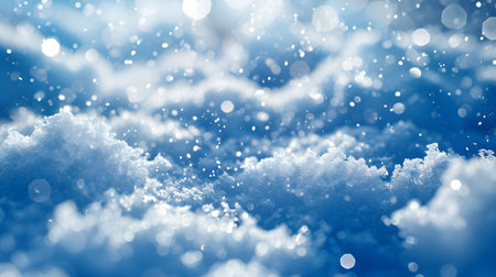 Crystal Clarity: Blue Snowflake Texture Evoking the Holiday Spirit. Generative AIの素材
