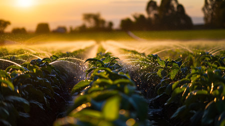 Nature's Splash: Industrial Sprinklers and Smart Farming Innovations. Generative AIの素材