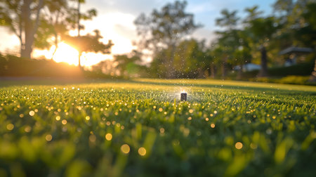 Green Symphony: Automatic Sprinkler Showering a Lush Lawn. Generative AI