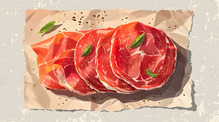 Illustration of Italian and Spanish Delicacies. Generative AIの素材
