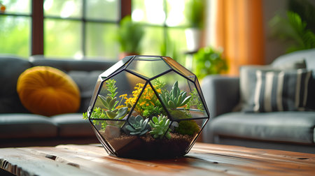 Tiny Geometry: A Guide to Mini Succulent Gardens in Geometric Plantersの素材