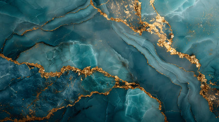 Retro Chic: Mint and Gold Abstract Background. Generative AIの素材