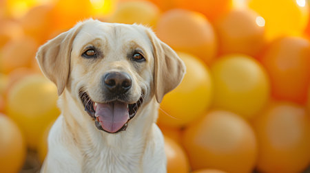 Canine Carnival: A Happy Dog Party with Colorful Balloonsの素材