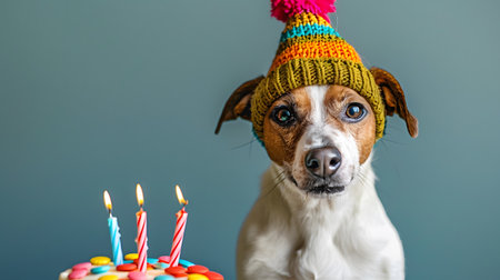 A Dog's Colorful Birthday Celebrationの素材
