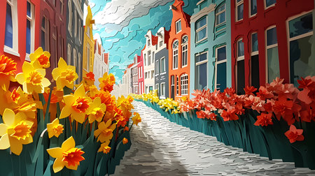 Papercut Amsterdam, Daffodil Festival. Generative AIの素材