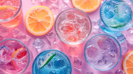 Modern Citrus Elegance: Vibrant Hard Seltzer Delight. Generative AIの素材