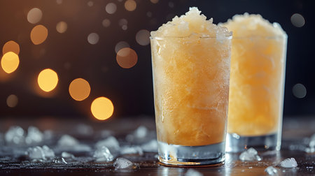 Frozen Fun: Two Beer Slushies in a Glassの素材
