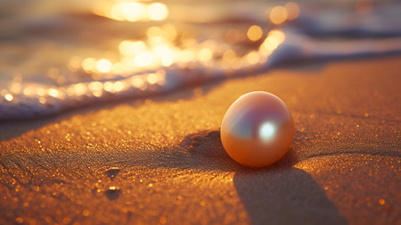 Lustrous Beauty: White Pearl Jewel as a Symbol of Elegance. Generative AIの素材