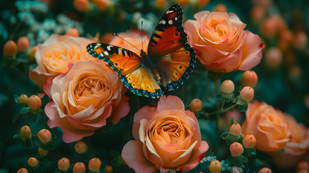 Fresh Elegance: Floral Butterfly Bridal Decorの素材
