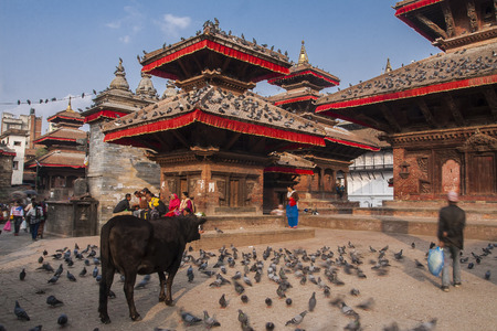 KATHMANDU, NEPAL - CIRCA OCTOBER 2013: Durbar Square in Kathmandu circa October 2013 in Kathmandu.のeditorial素材
