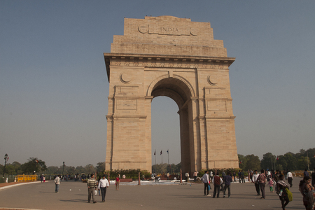 DELHI, INDIA - CIRCA NOVEMBER 2013: The India Gate is a national monument of India circa November 2013 in Delhi.のeditorial素材