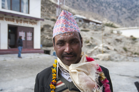 MARPHA, NEPAL - CIRCA NOVEMBER 2013: festival in the village of Marpha  circa November 2013 in Marpha.のeditorial素材
