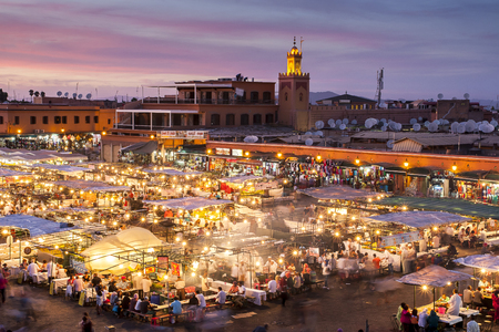 MARRAKESH, MOROCCO - CIRCA SEPTEMBER 2014: Jamaa el Fna in Marrakesh circa September 2014 in Marrakesh.のeditorial素材