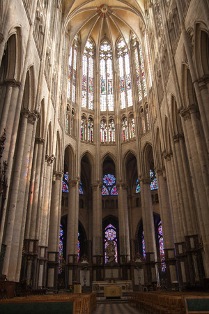 BEAUVAIS, FRANCE - CIRCA SEPTEMBER 2014: The Cathedral of Saint Peter of Beauvais circa September 2014 in Beauvais.のeditorial素材