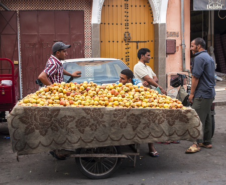 MARRAKECH, MOROCCO - CIRCA SEPTEMBER 2014: streets of Marrakesh circa September 2014 in Marrakech.のeditorial素材