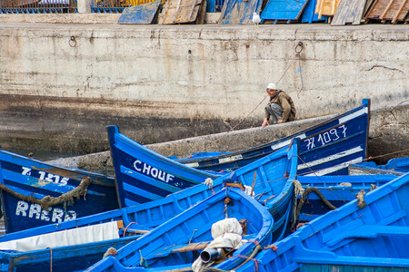 ESSAOUIRA, MOROCCO - CIRCA SEPTEMBER 2014: Port of Essaouira circa September 2014 in Essaouira.のeditorial素材