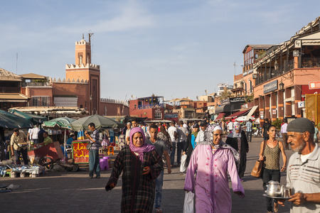 MARRAKECH, MOROCCO - CIRCA SEPTEMBER 2014: streets of Marrakesh circa September 2014 in Marrakech.のeditorial素材