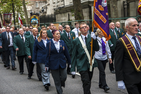 LONDON, ENGLAND - CIRCA SEPTEMBER 2014: procession on the streets of London circa September 2014 in...