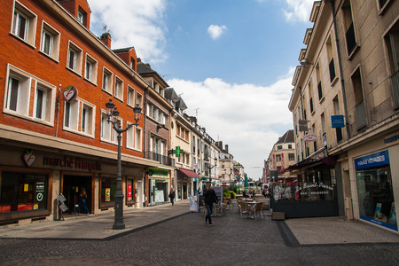 BEAUVAIS, FRANCE - CIRCA SEPTEMBER 2014: one of the streets of the city Beauvais circa September 2014 in Beauvais.のeditorial素材