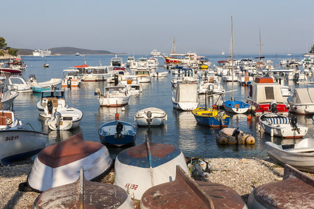 HVAR, CROATIA â CIRCA SEPTEMBER 2016: beautiful view of the town of Hvar on the island of Hvar in Croatia circa September 2016 in Hvar.のeditorial素材
