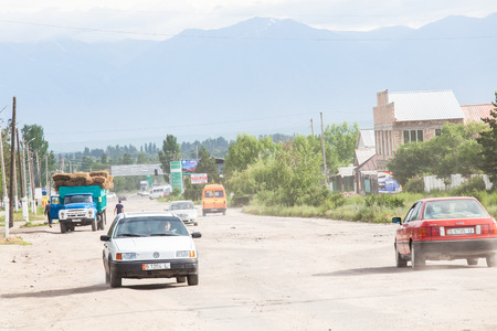 KARAKOL, KYRGYZSTAN - CIRCA JUNE 2017: Karakol formerly Przhevalsk the fourth largest city in Kyrgyzstan, near the eastern tip of Lake Issyk-Kul in Kyrgyzstancirca June 2017 in Karakol.のeditorial素材
