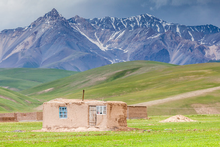 Beautiful view of the Pamir mountains in the Sary-Mogul areaのeditorial素材