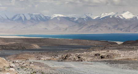 Beautiful view of  Karakul lake in Pamir in Tajikistanの写真素材