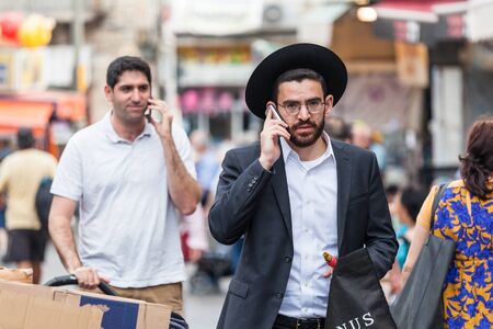 JERUSALEM, ISRAEL - CIRCA MAY 2018: Israelis at Mahaneh Yehuda Market circa May 2018 in Jerusalem.のeditorial素材