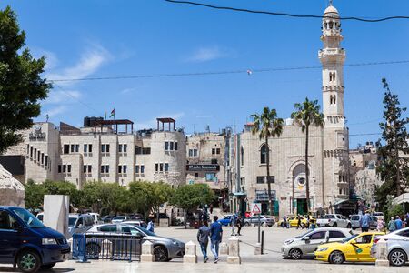 BETHLEHEM, ISRAEL - CIRCA MAY 2018: view of the bustling streets of Bethlehem circa May 2018 in  Bethlehem.のeditorial素材