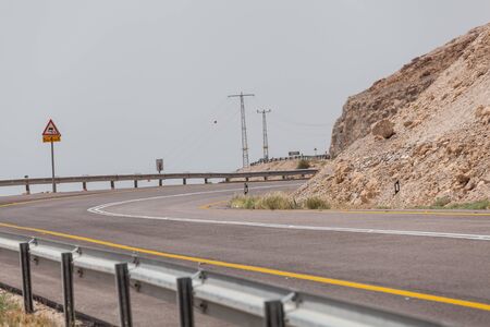 NAGEV, ISRAEL - CIRCA MAY 2018: View of road through the Negev desert circa May 2018 in Nagev.の写真素材