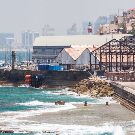 TEL AVIV, ISRAEL - CIRCA MAY 2018: Beautiful view of Jaffa Port in Tel Aviv in Israel circa May 2018 in Tel Aviv.のeditorial素材