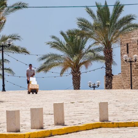 TEL AVIV, ISRAEL - CIRCA MAY 2018: Beautiful view of Tel Aviv Old Jaffa in Israel circa May 2018 in Tel Aviv.のeditorial素材