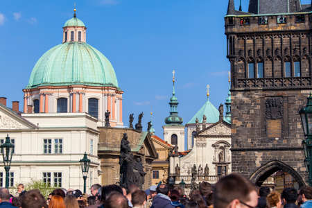 PRAGUE, CZECH REPUBLIC - CIRCA APRIL 2017: View of the city of Prague, the capital of the Czech Republic circa April 2017 in Prague.のeditorial素材