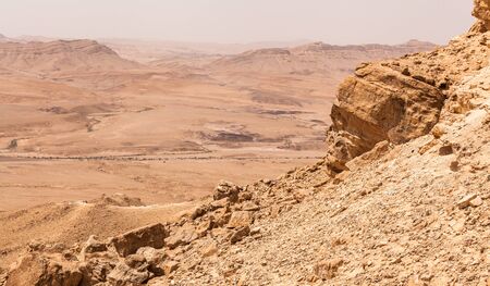 View of road through the Negev desert in Israel.の写真素材