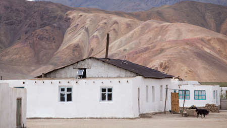 BULUNKUL, TAJIKISTAN - CIRCA JUNE 2017: Beautiful view of Bulunkul village in Tajikistan circa June 2017 in Bulunkul.のeditorial素材