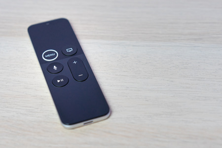 ROSTOV-ON-DON, RUSSIA - DECEMBER 20, 2018:   New Apple TV media streaming  player microconsole by...