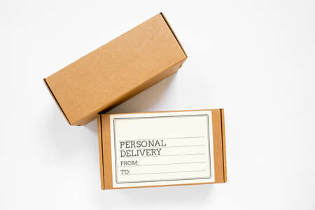 Recycling personal delivery kraft cardboard boxes for parcels or packaging gifts and goods including...