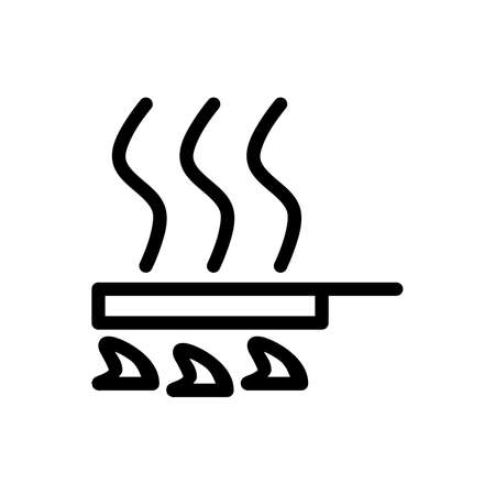 heat the oil icon with black outline styleのイラスト素材