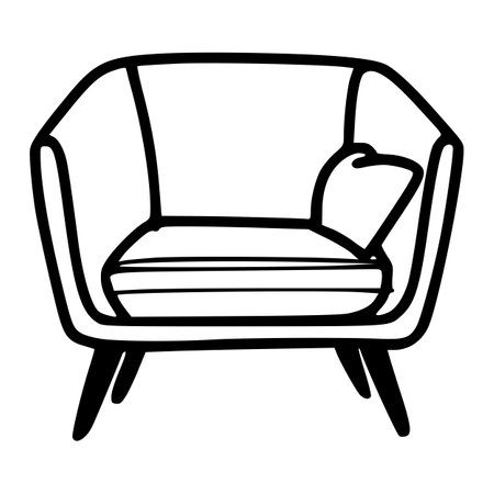Sofa icon. Outline sofa vector icon for web design isolated on white backgroundのイラスト素材